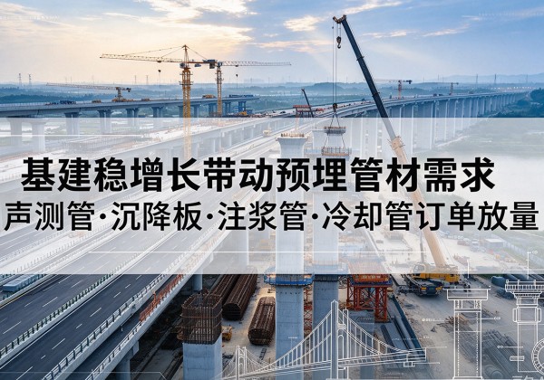 道外基建稳增长带动预埋监测管材需求，声测管、沉降板、注浆管订单持续放量